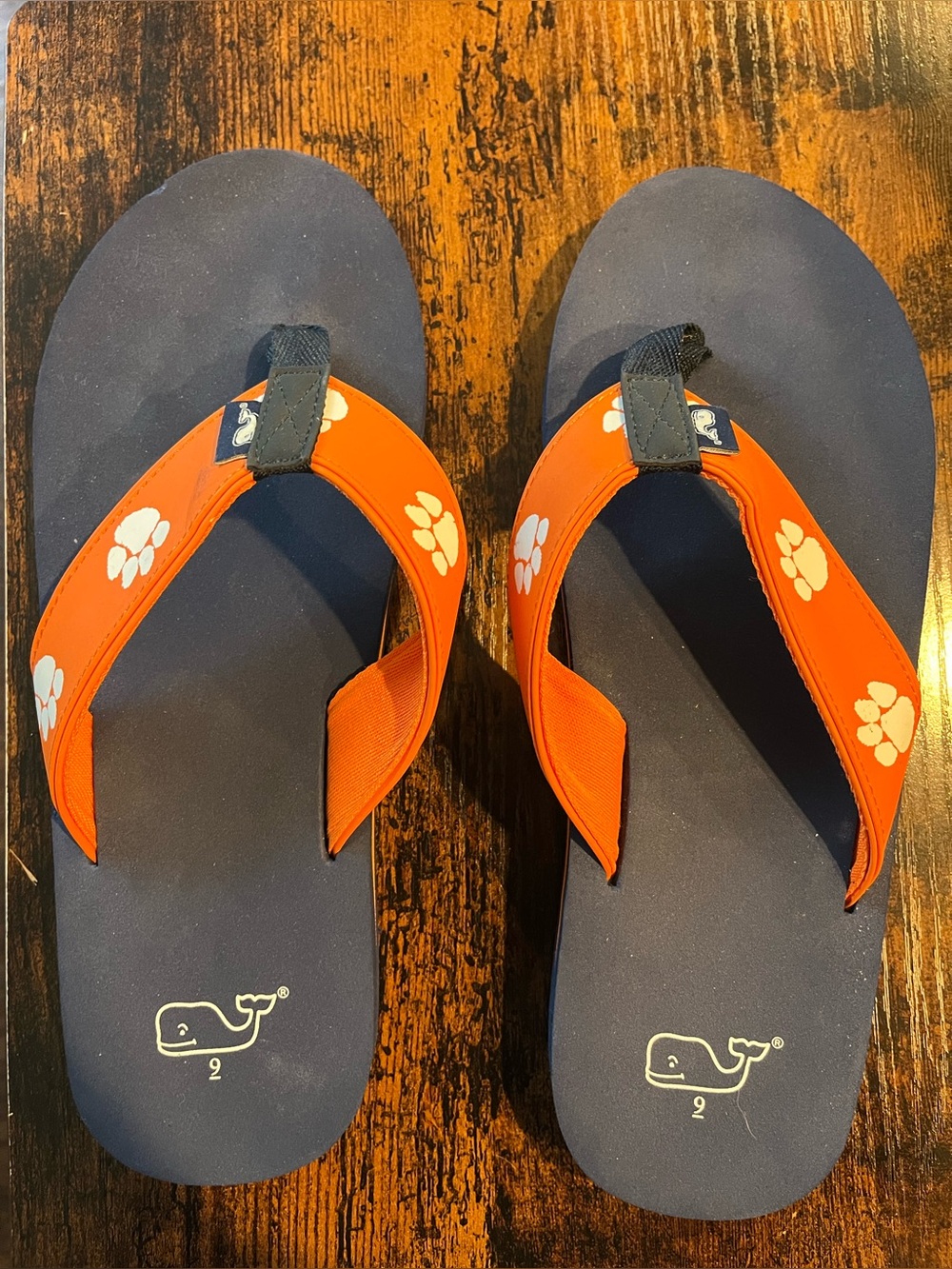 Vineyard Vines Clemson flip flops